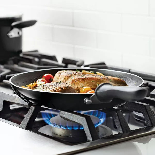 12pc Nonstick Aluminum Cookware Set with Prestige Tools Doba